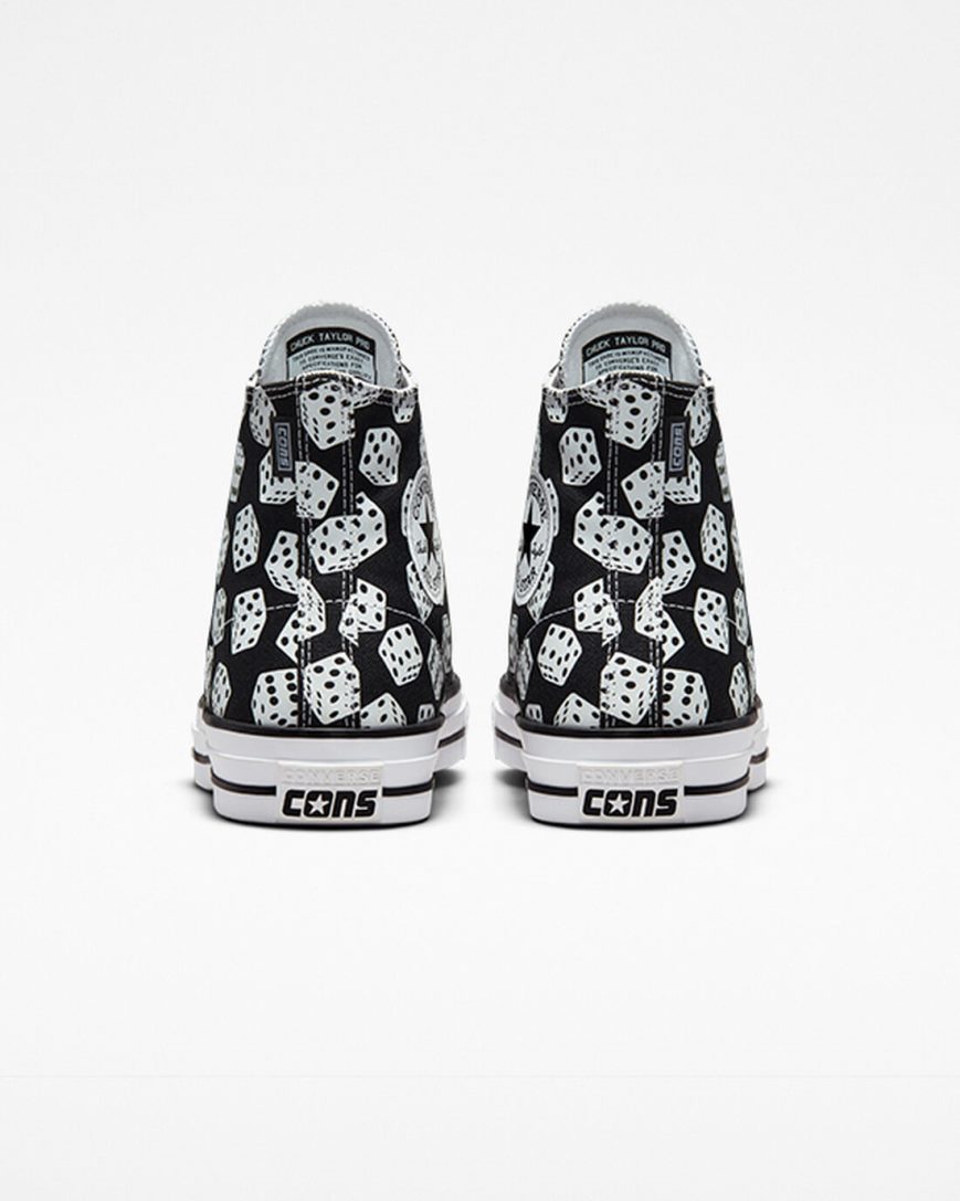 Men's Converse Chuck Taylor All Star Pro Dice Skate Shoes Black / White | AU 9061EC